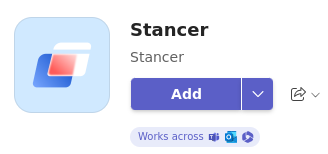 The "Add" button shown when installing the Stancer module.