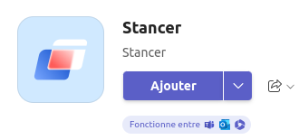 Bouton Ajouter Stancer dans l'interface de Teams